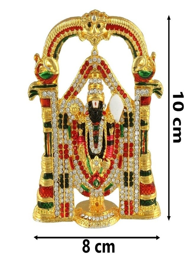 GCT Tirupati Balaji Idol Lord Venkateswara Idol (G-120) Color Metal Statue for Car Dashboard Home Décor Mandir Pooja Murti Temple Puja Office Table Showpiece - Image 2
